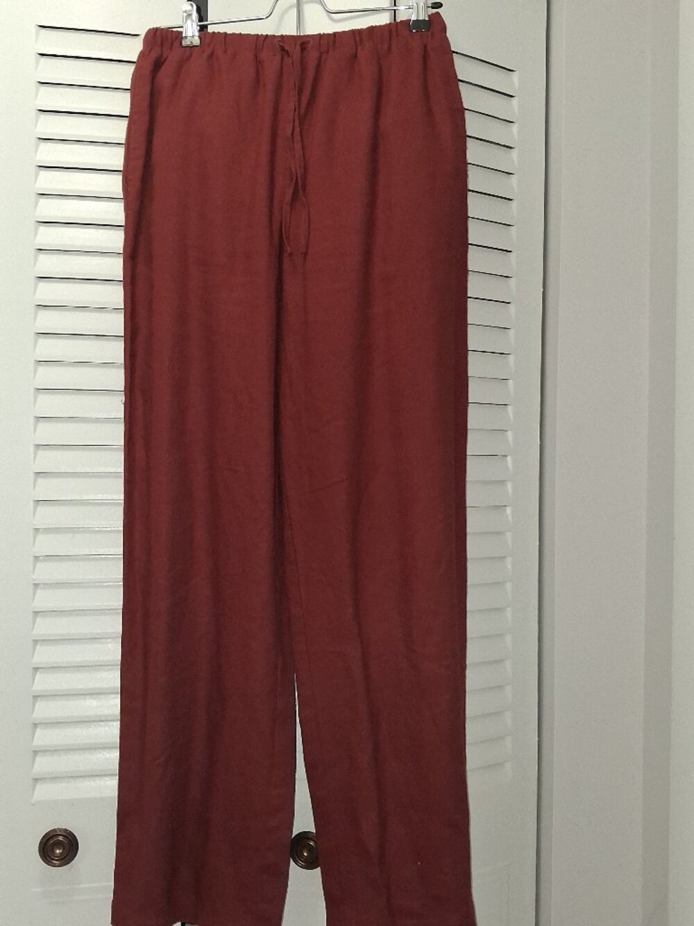 Maison d'Amélie Wide Leg Linen Blend Pants Rust Size XS (Fits S)